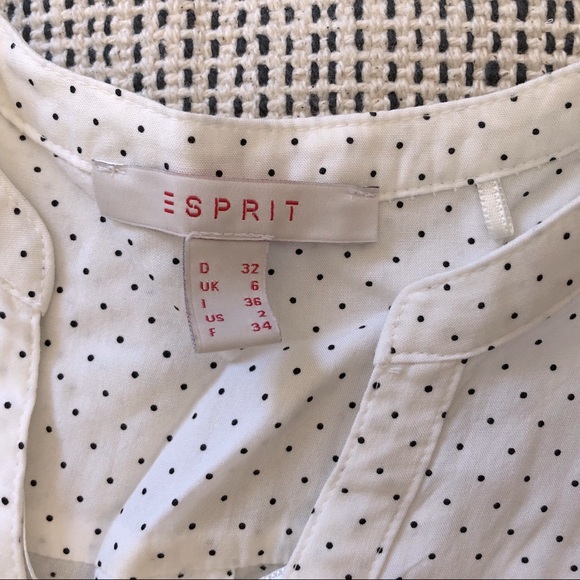 Esprit Polka dot cream blouse tunic NWOT XS - Picture 2 of 2